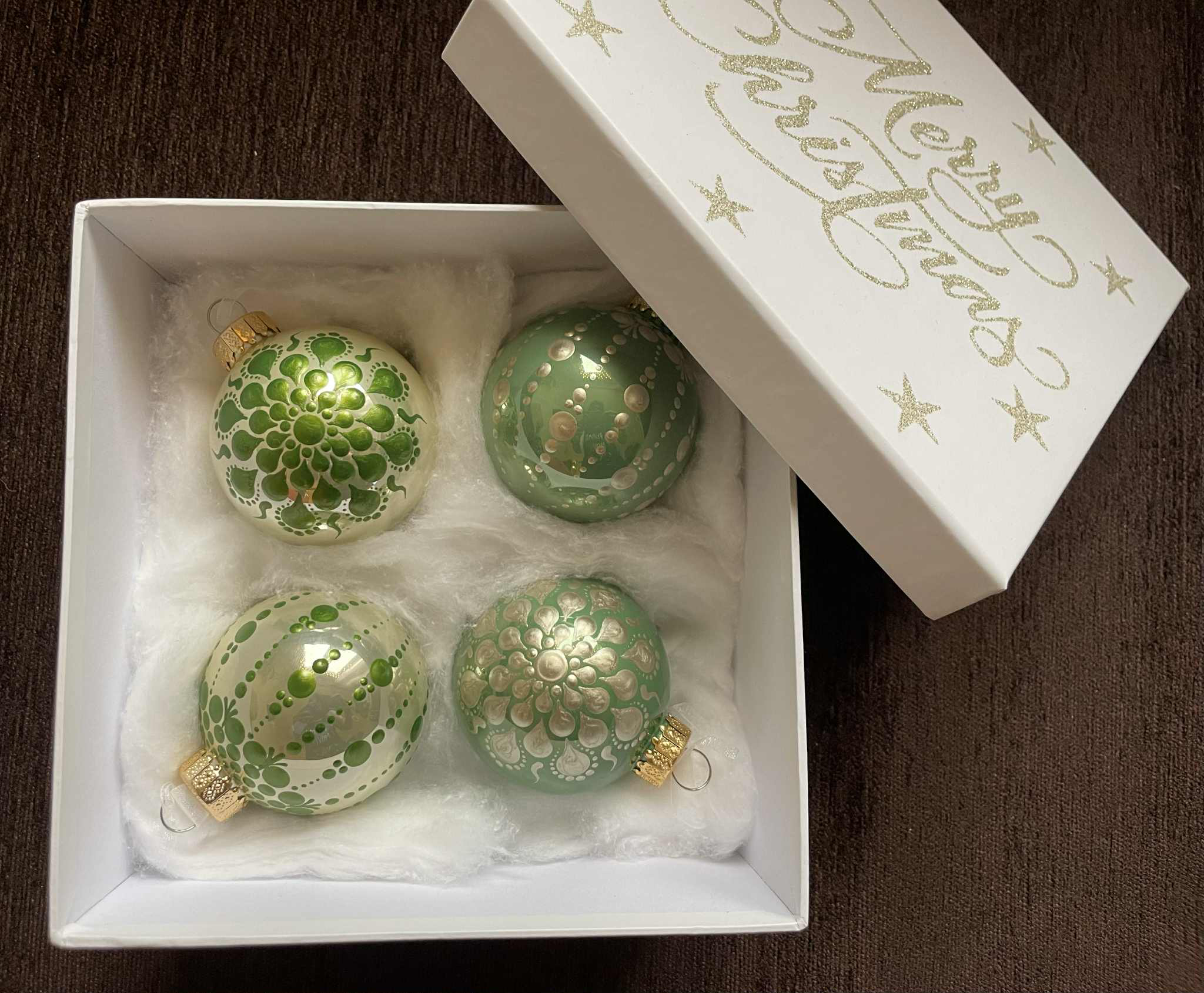 Karácsonyfadísz - ajándékcsomag (zöld-arany)