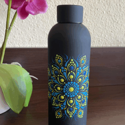 Hőtárolós kulacs mandala mintával
