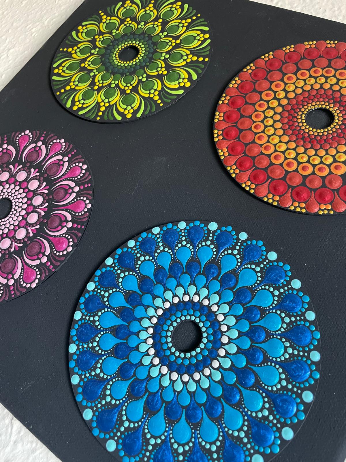 4 részes színes mandala 30x30 cm