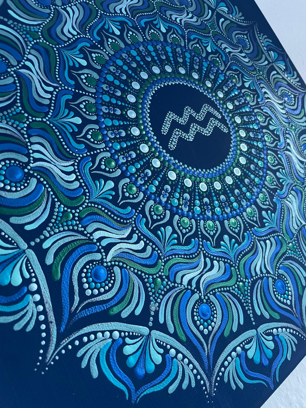Mandala - vízöntő csillagjegy 40 x 40 cm