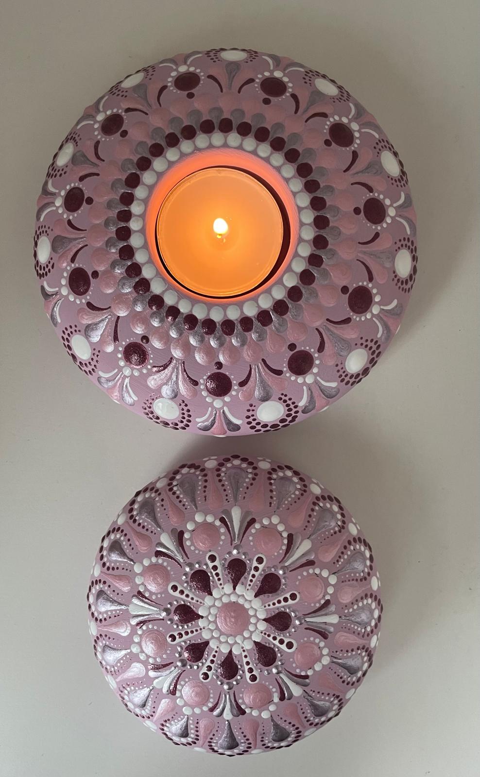 Mécsestartó és mandalakő szett