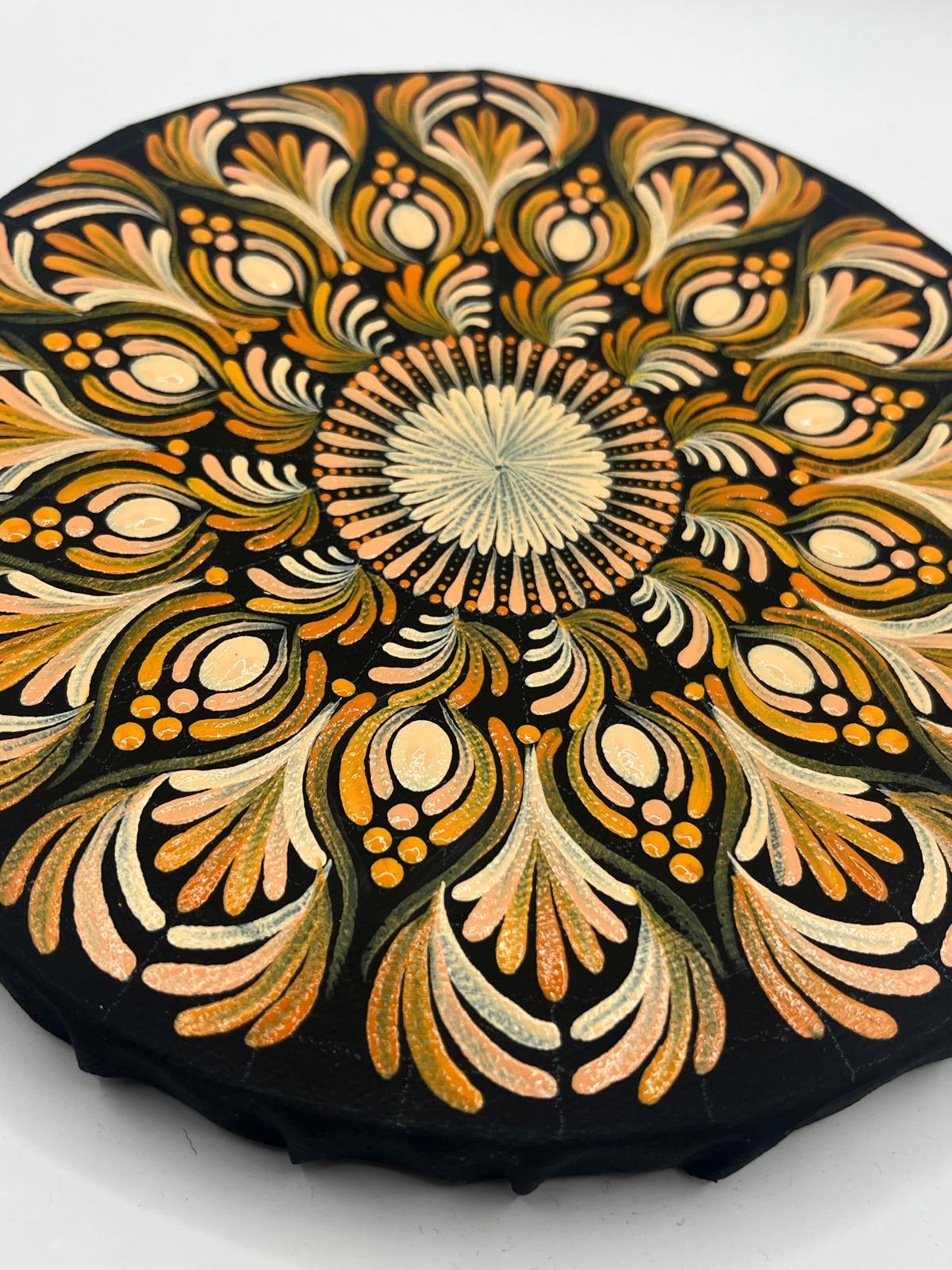 Lazac-púder színű pontozott mandala - 20 cm