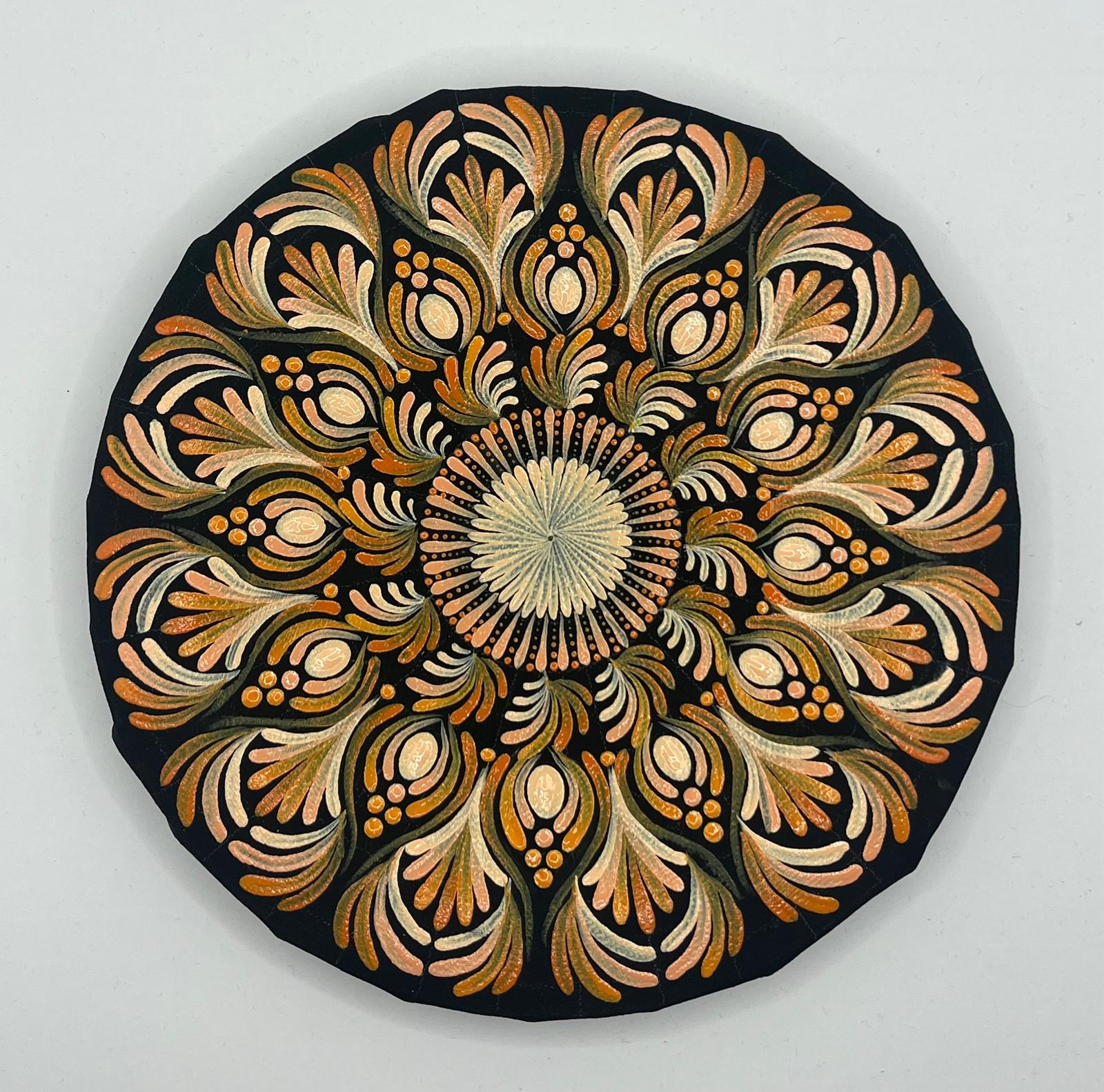 Lazac-púder színű pontozott mandala - 20 cm